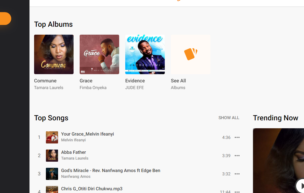 Screenshot of Top Music wavitude